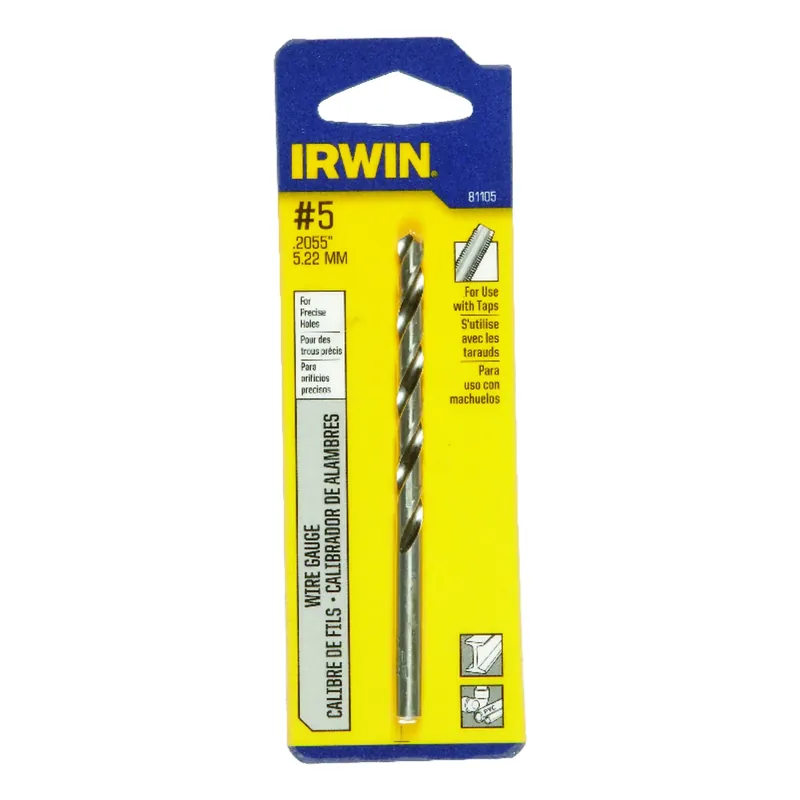 5 High Speed Steel Wire Gauge Drill Bit 3-3/4 In. Length Straight Shank
