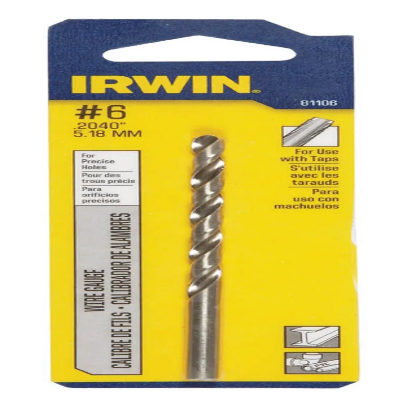 6 Bright High Speed Steel Wire Gauge Drill Bit 3-3/4 In. Length