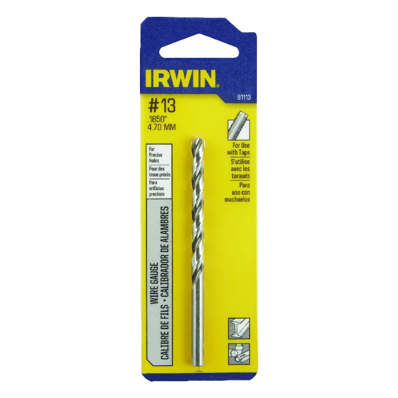 13 Bright High Speed Steel Wire Gauge Drill Bit 3-1/2 In. Length