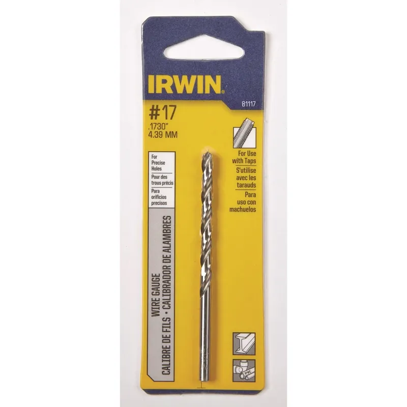 17 Bright High Speed Steel Wire Gauge Drill Bit 3-3/8 In. Length