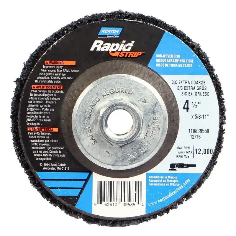 Norton Rapid Strip 4.5 In. Aluminum Oxide Center Mount Stripping Disc 50 Grit Extra Coarse 1 Pk