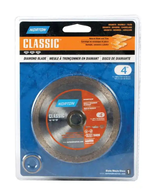 Norton Clipper 4 In. D X 5/8 And 7/8 In. Classic Diamond Continuous Rim Blade 1 Pc