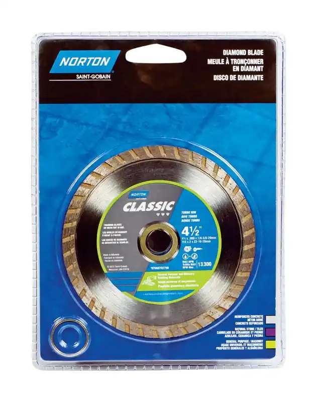 Clipper 4-1/2 Inch Diamond Turbo Rim Blade For Circular Saws