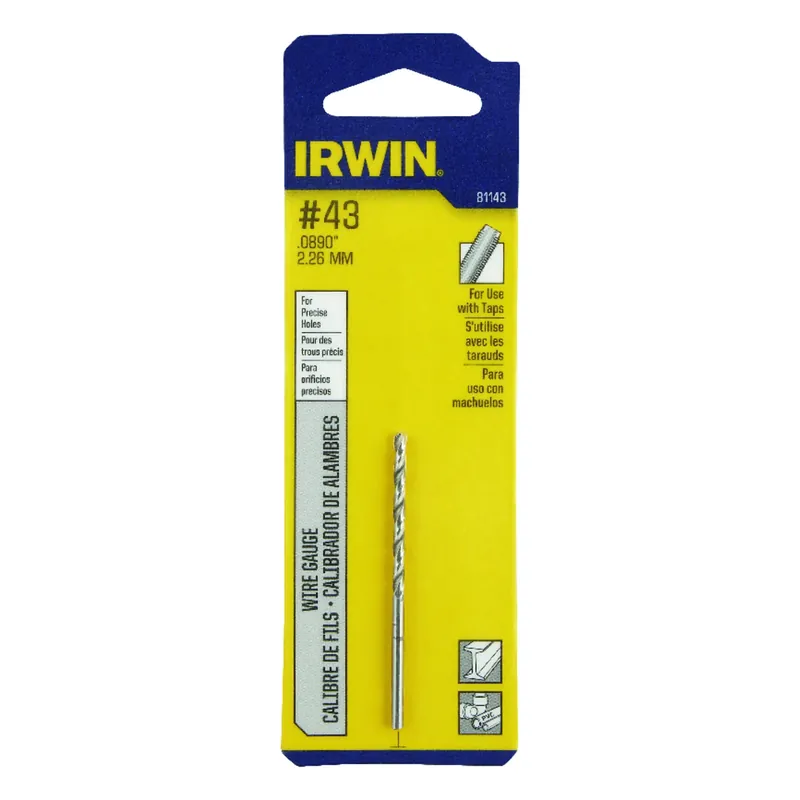 43 X 2-1/4 In. High Speed Steel Wire Gauge Bit Straight Shank 1 Pc