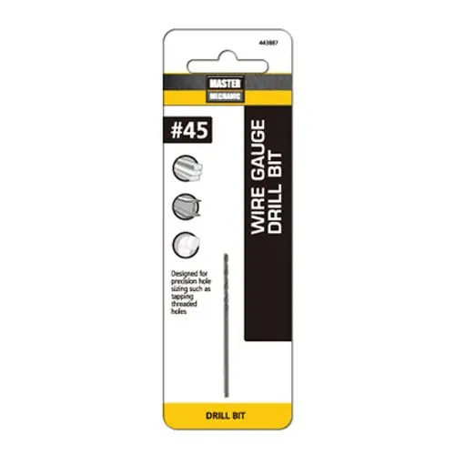 45 2-1/8 In. Wire Gauge Drill Bit, Black Oxide