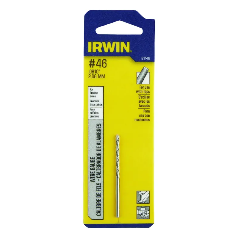 46 Bright High Speed Steel Wire Gauge Drill Bit 2-1/8 In. Length