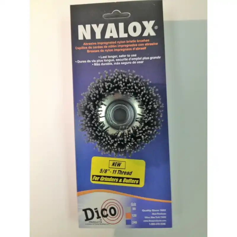 Nyalox 3 In. Crimped Nylon Mandrel Mounted Cup Brush 12500 Rpm 5/8-11 Arbor