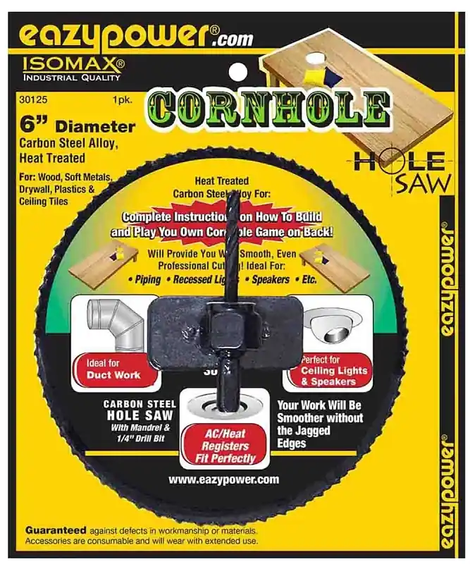 Isomax Corn Hole 6 In. Carbon Steel Hole Saw With Mandrel