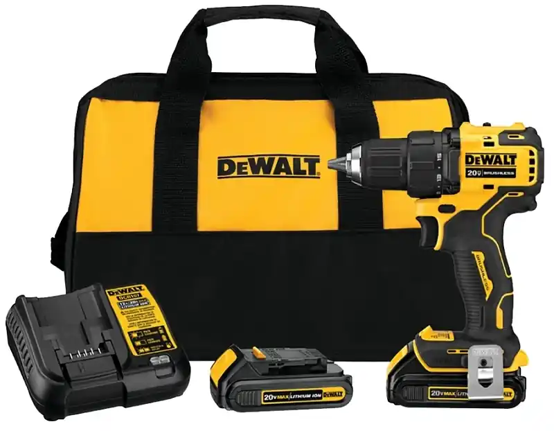 20-Volt MAX Compact Cordless Drill/Driver Kit, Brushless Motor, (2) Batteries