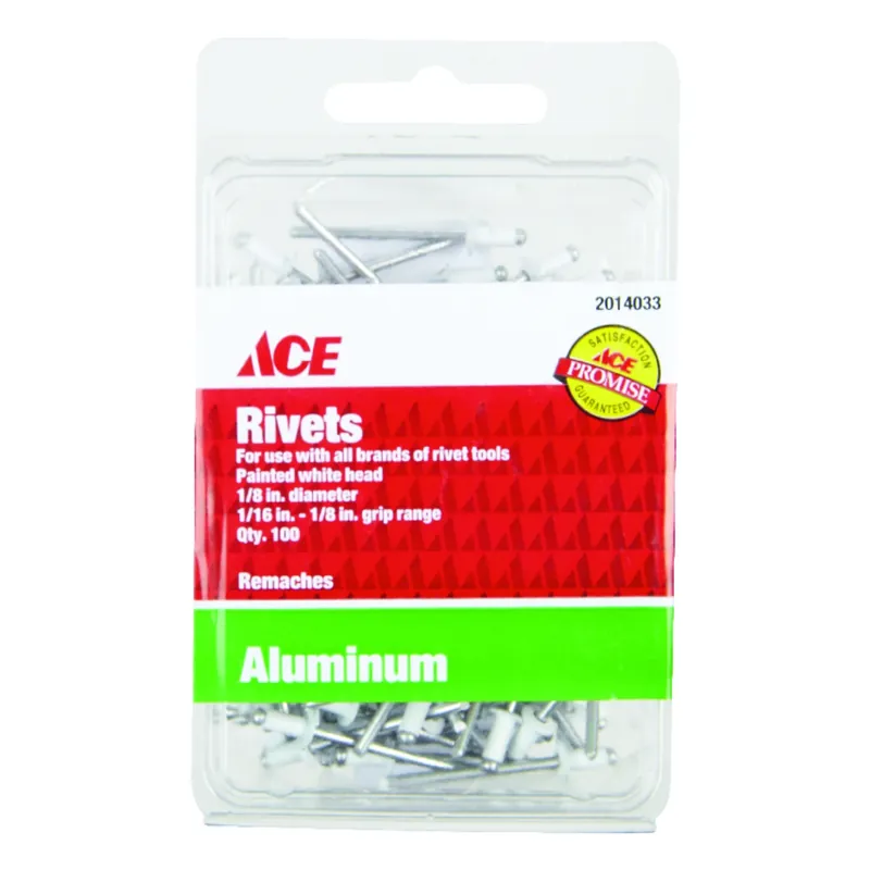 Ace 1/8 In. Dia. X 1/8 In. Aluminum Blind Rivets White 100 Pk