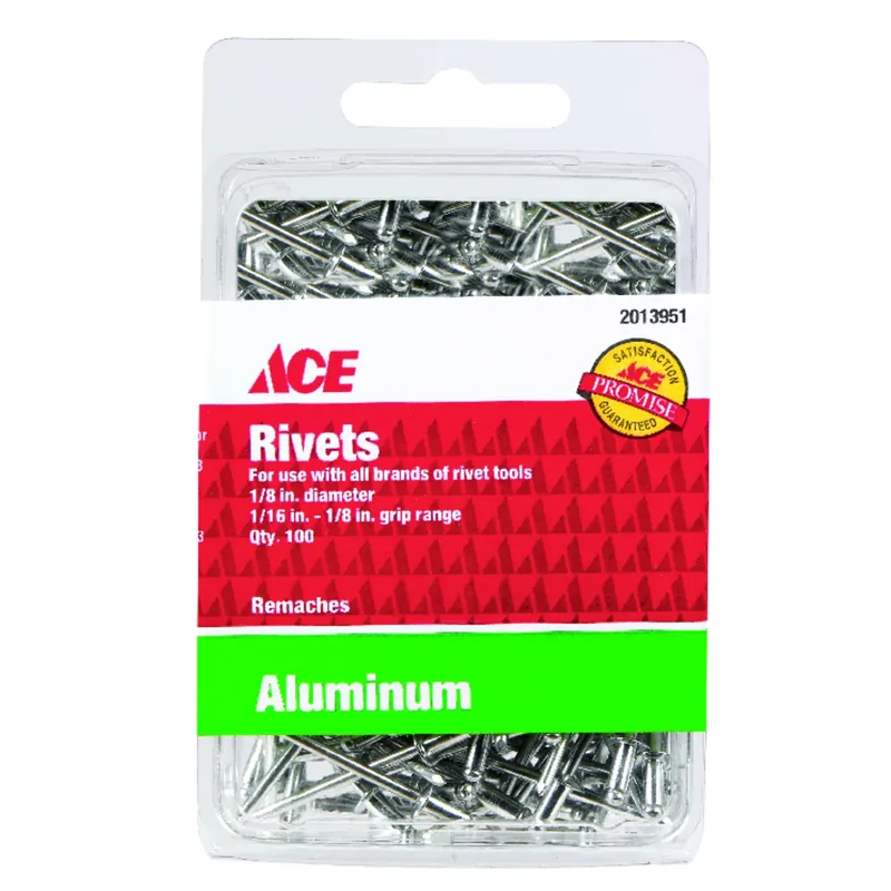 Ace 1/8 In. Aluminum Rivets Silver 1/8 In. L 100 Pk