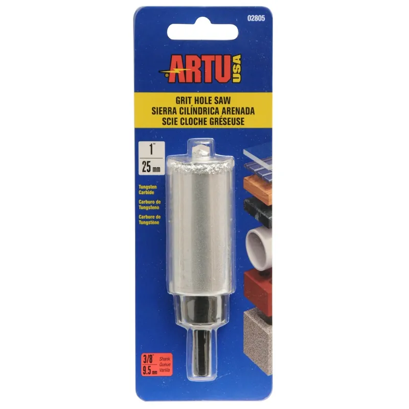 1 In. Tungsten Carbide Grit Hole Saw With Arbor And Pilot Bit