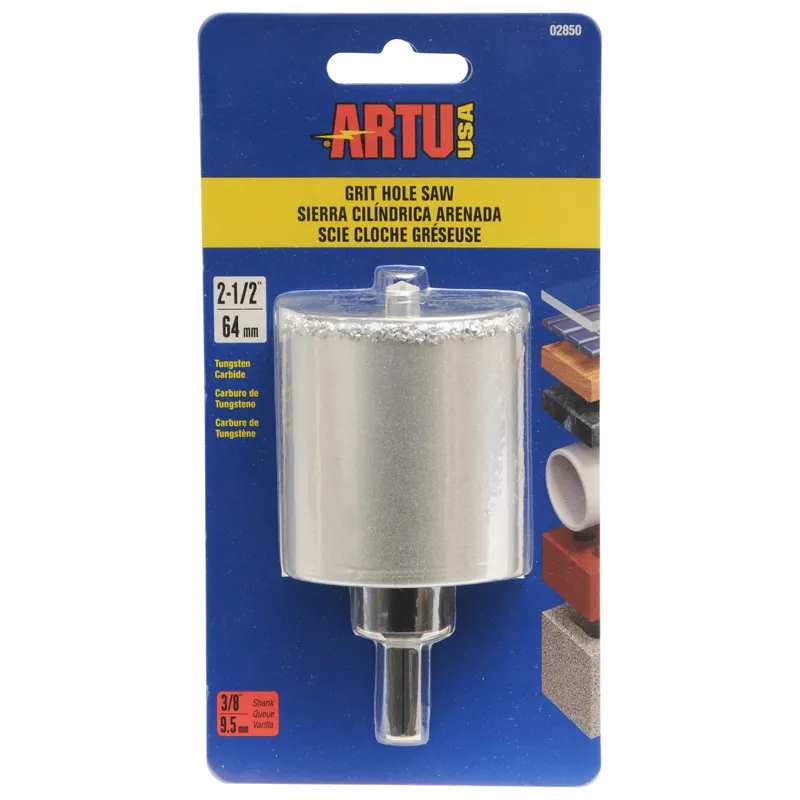 2-1/2 In. Tungsten Carbide Grit Hole Saw With Arbor And Pilot Bit