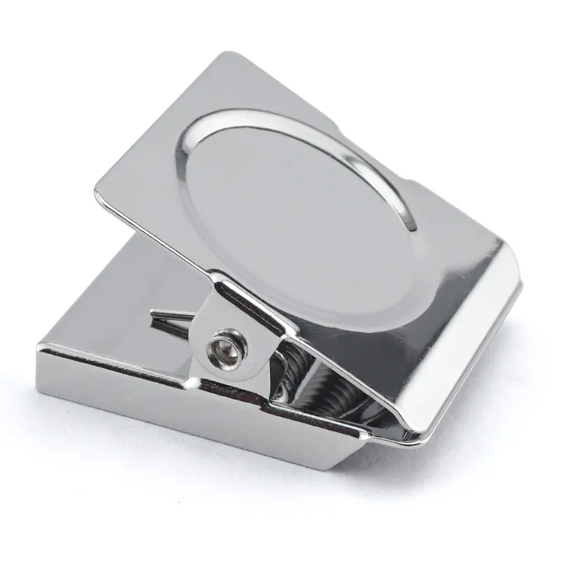 Magnet Source 1.125 In. L X 1.375 In. W Silver Square Magnetic Clips 5 Lb. Pull 4 Pc