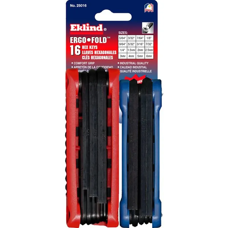 16-Pc. Ergo-Fold Hex Key Allen Wrenches, Inch & MM Sets