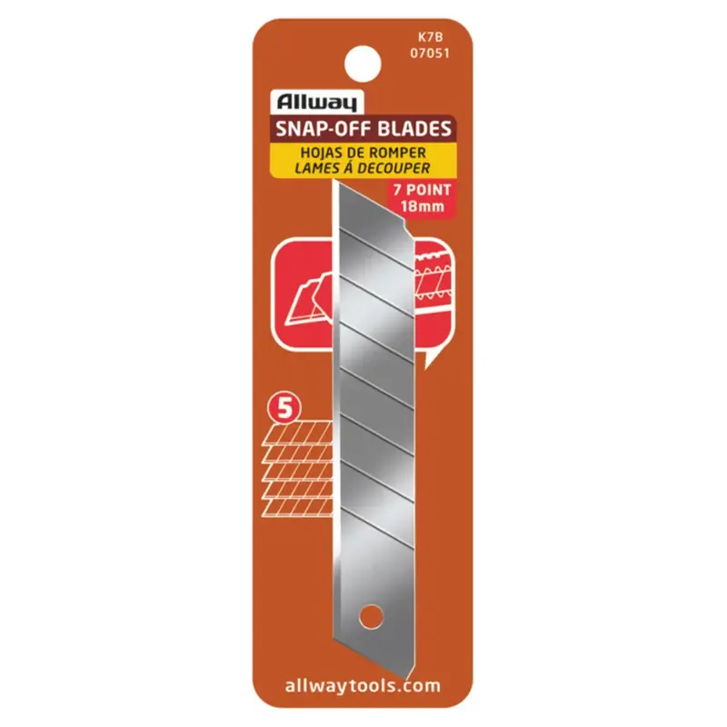 Allway Carbon Steel 7 Point Segmented Replacement Snap Blades 5 Pk