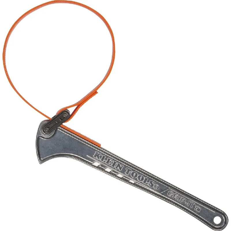 Grip-It Strap Wrench, Orange, 1-1/2 To 5 In., 12 In. Handle