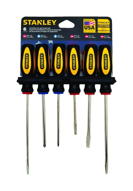 6-piece Slotted & Phillips Screwdriver Set With Ergonomic Handles