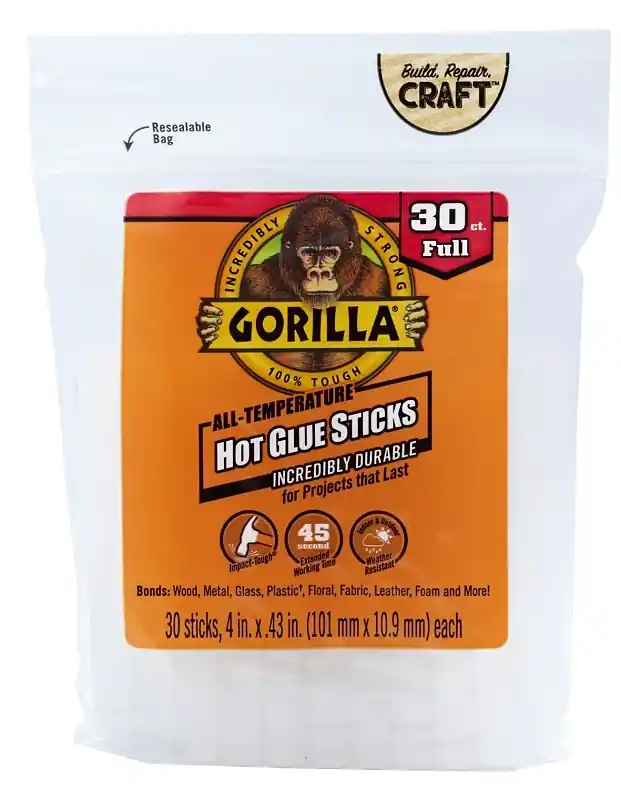 Gorilla High Strength Clear Hot Glue Sticks 30 Pc