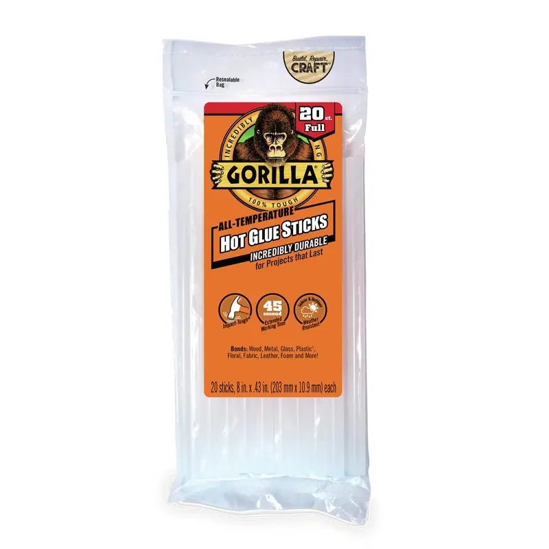 Gorilla High Strength Clear Hot Glue Sticks 20 Pc