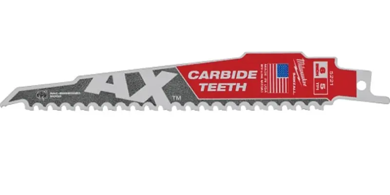Milwaukee AX 6 In. Carbide Demolition Reciprocating Saw Blade 5 TPI 1 Pk