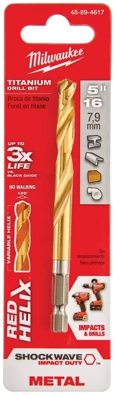 Shockwave Impact-Duty Titanium Drill Bit, 5/16 In.