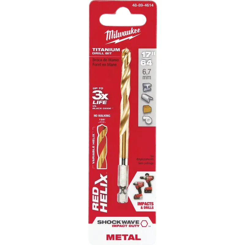 Shockwave Impact-Duty Titanium Drill Bit, 17/64 In.