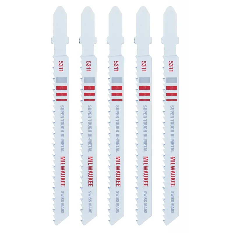 Milwaukee 4 In. Bi-Metal T-Shank Wood Cutting Jig Saw Blade 10 TPI 5 Pk