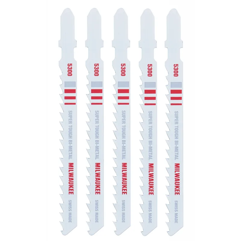 Milwaukee 4 In. Bi-Metal T-Shank General Cutting Jig Saw Blade 6 TPI 5 Pk