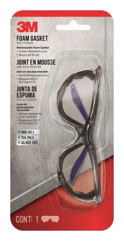 3M Anti‑Fog Safety Glasses – Black/Blue Frame, ANSI & OSHA Certified