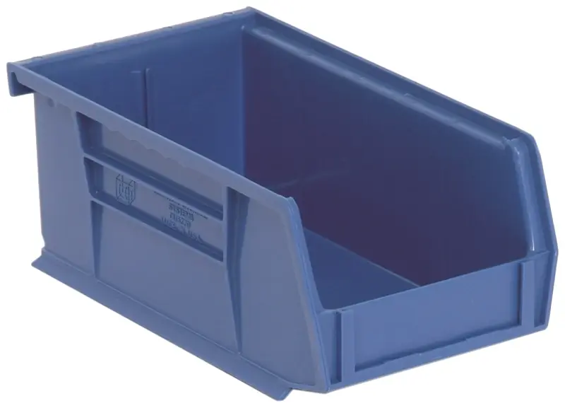 Small Blue Stackable Parts Bin, 4.125" W X 7.5" D X 3" H