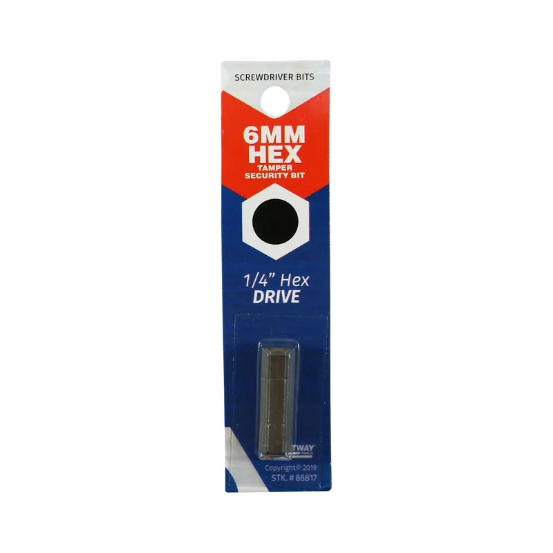 Hex 6 Mm X 1 In. L Tamper-proof Security Bit Carbon Steel