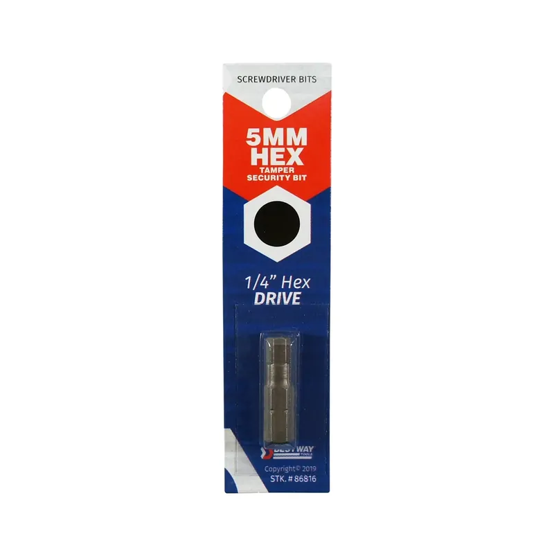 Hex 5 Mm X 1 In. Tamper-proof Security Bit Carbon Steel