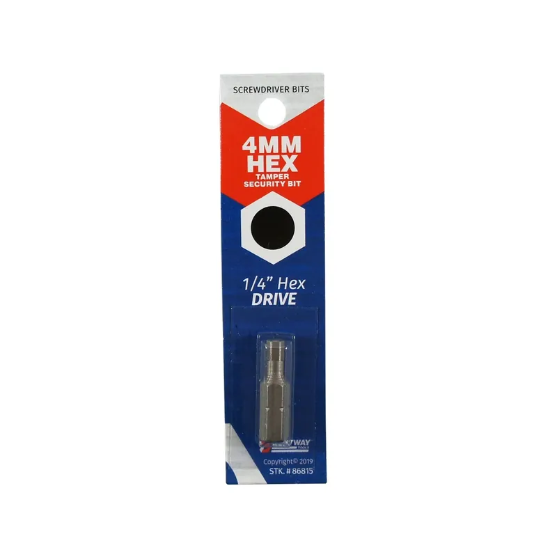 Hex 4 Mm X 1 In. Tamper-proof Security Bit Carbon Steel