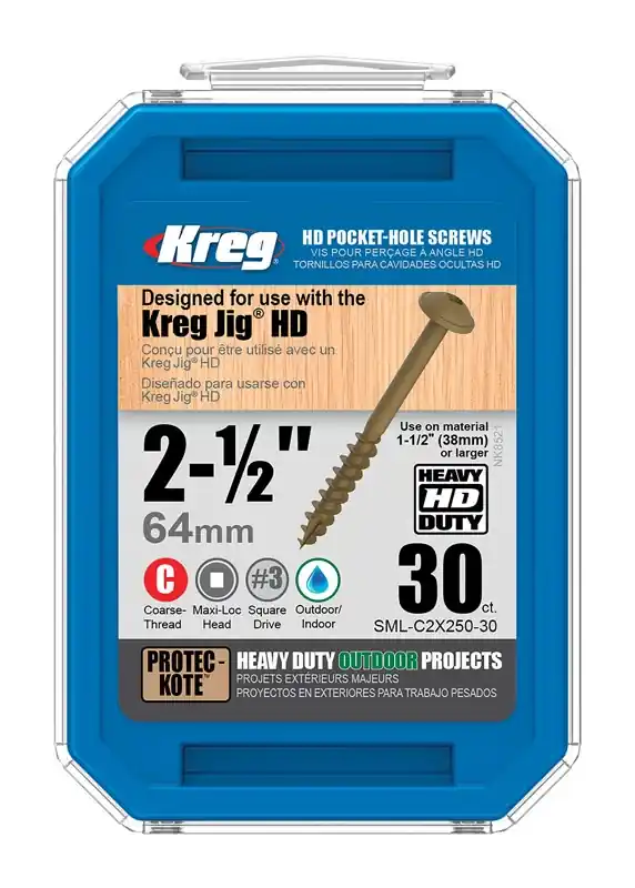 Kreg No. 14 X 2-1/2 In. L Square Coarse Pocket-Hole Screw 30 Pk