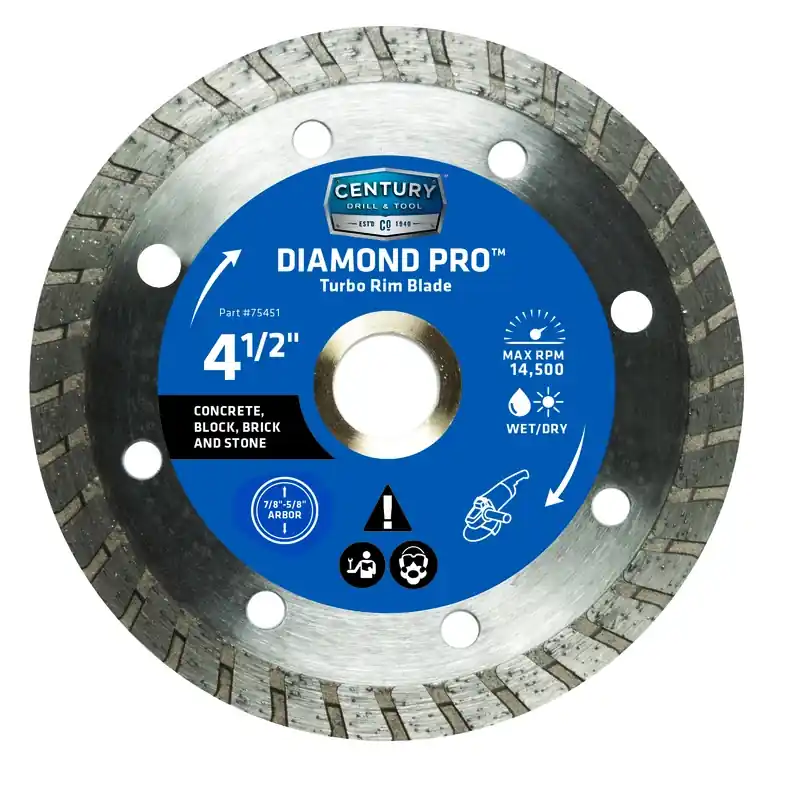 4-1/2 In. Turbo Diamond Saw Blade Model 75451 For Concrete