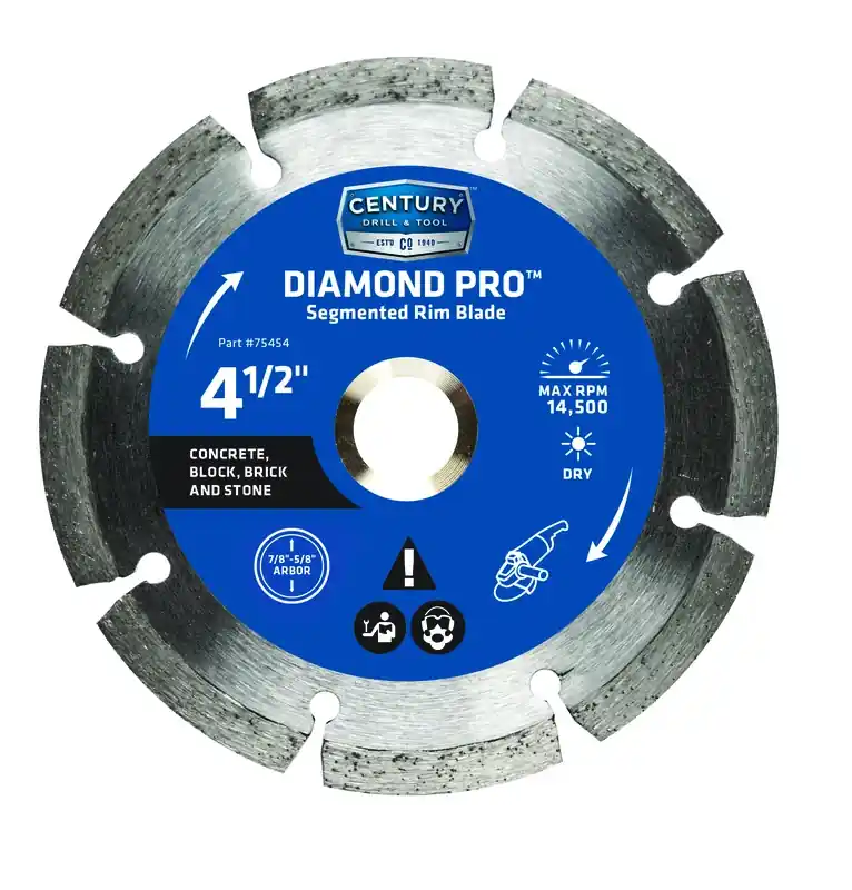 Century Drill & Tool 4-1/2 In. D X 5/8 And 7/8 In. Diamond Segmented Rim Blade 1 Pk