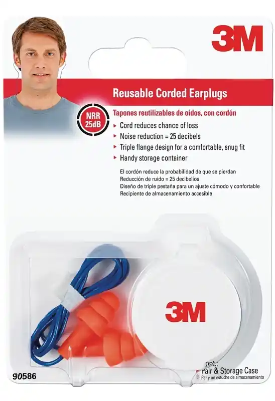 3M 25 DB PVC Earplugs Blue/Orange 1 Pk
