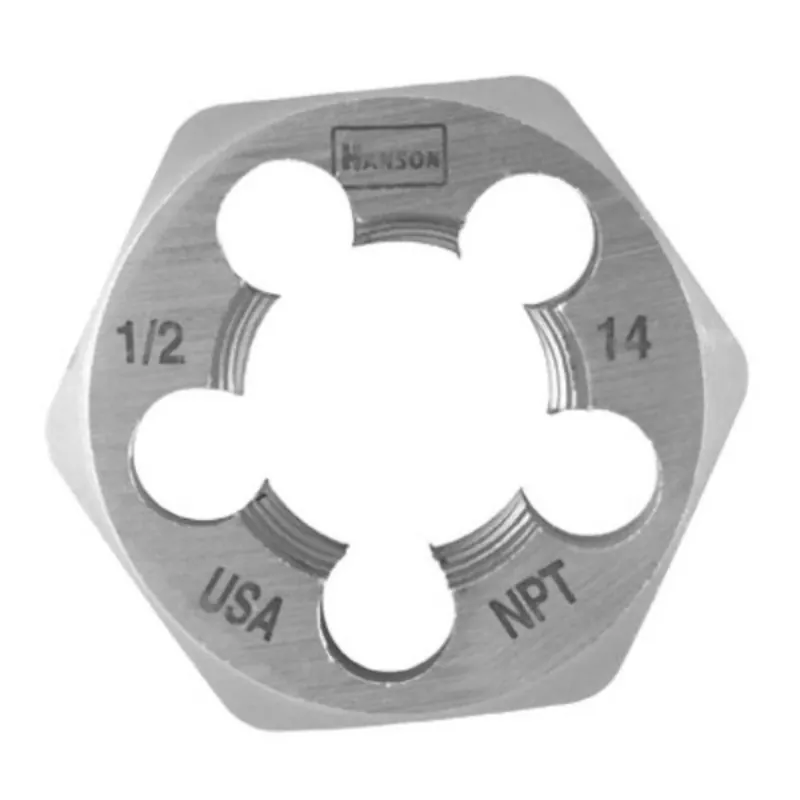 Hanson High Carbon Steel Sae Hexagon Die 1/2 In.-14npt 1 Pc