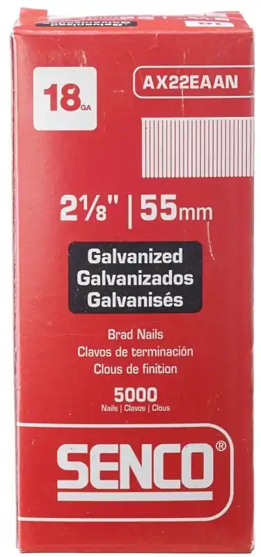Senco 18 Ga. X 2-1/8 In. L Galvanized Steel Brad Nails 5000 Pk