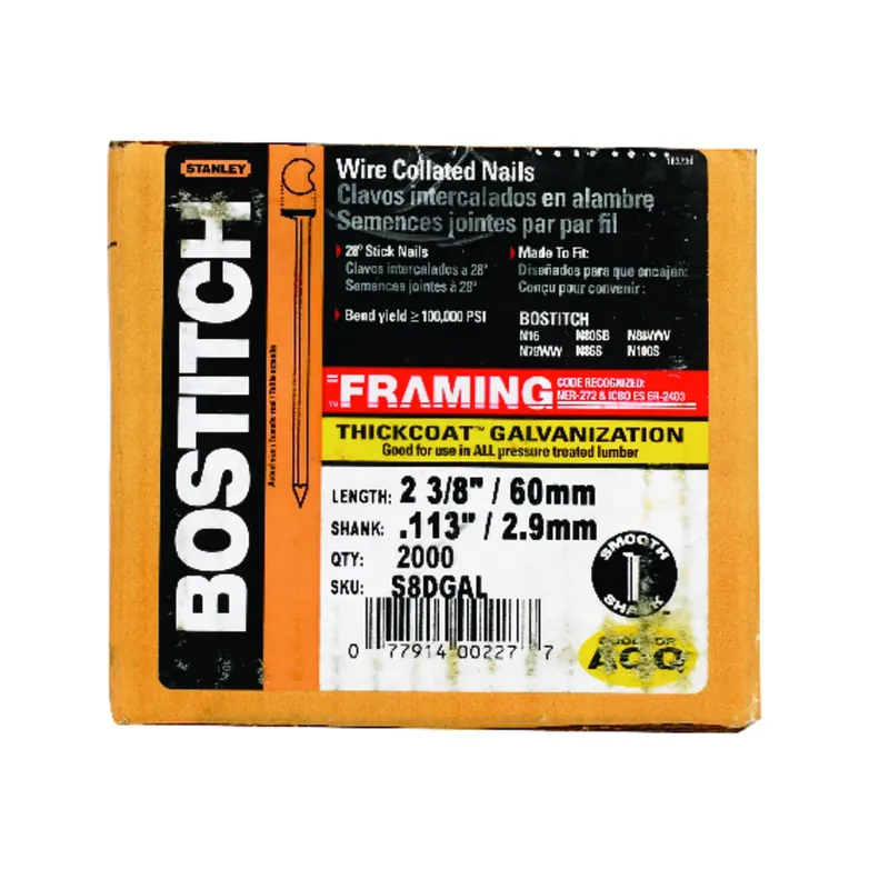 Bostitch 2-3/8 In. L Angled Strip Galvanized Nails 28 Deg 2000 Pk