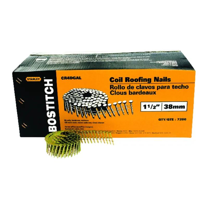 Bostitch 1-1/2 In. L Galvanized Roofing Nails 15 Deg 7200 Pk