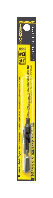 8 Screw Countersink Drill, 1/4 In. Shank, 7/64 In.