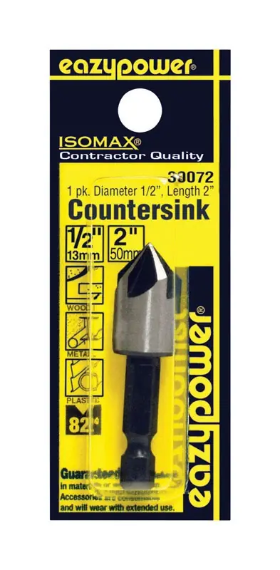 Isomax 1/2 Inch Tool Steel Countersink Bit With 1/4 Inch Hex Shank