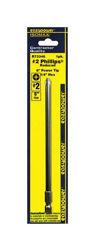 Isomax Phillips 6 In. Impact Double-ended Power Bit Steel Model 73346