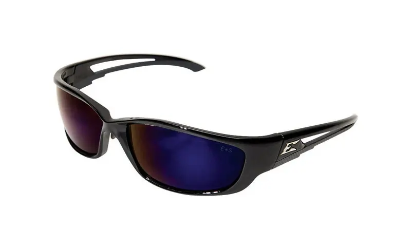 Edge Eyewear Kazbek Safety Glasses Blue Mirror Lens Black Frame 1 Pk