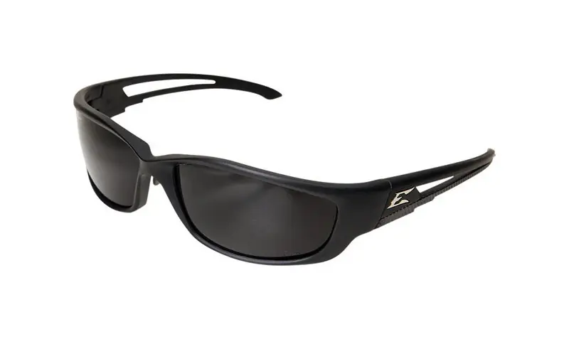 Edge Eyewear Kazbek XL Polarized Safety Glasses Smoke Lens Black Frame 1 Pk