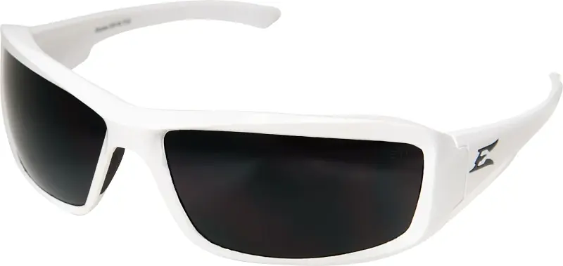 Edge Eyewear Brazeau Polarized Safety Glasses Smoke Lens White Frame 1 Pk