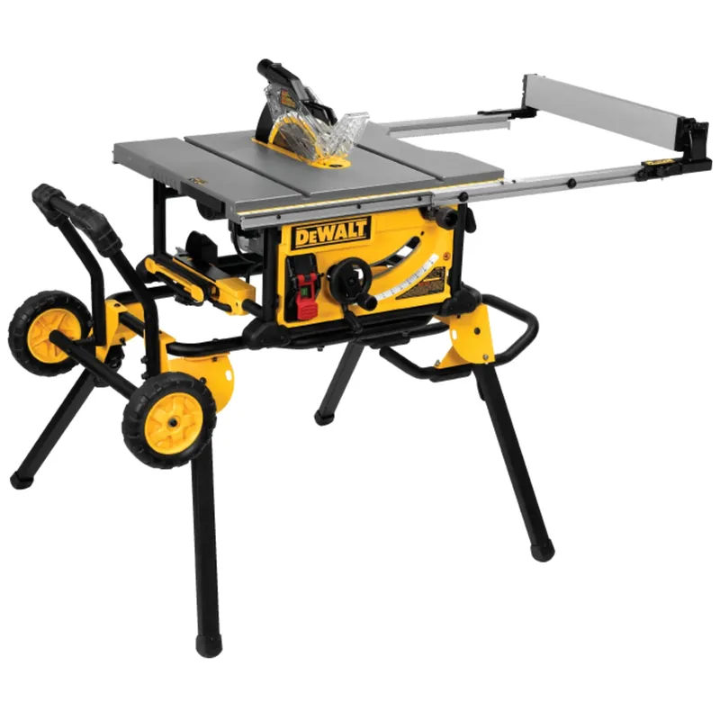 Compact Job Site Table Saw With Rolling Stand, 10 In.