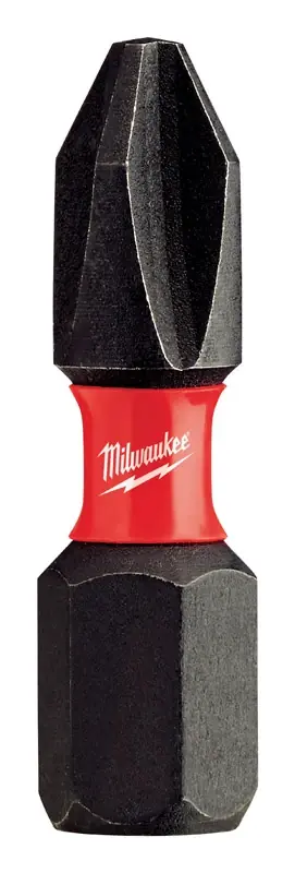 Milwaukee Shockwave Phillips 2 In. Drive X 1 In. L Impact Insert Bit Alloy Steel 15 Pc